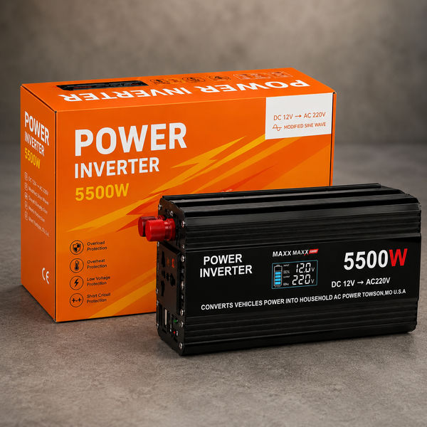 Інвертор напруги 12V-220V 5500W з інформаційним екраном 63 фото
